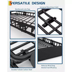 Panier de toit universel robuste - Construction en acier, capacité de 90 kg, grand porte-bagages pour VUS, voitures, camions