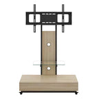 Meuble TV pour téléviseurs de 32 à 75 pouces, Chariot TV mobile à hauteur réglable avec tiroir et roulettes pour salon, chambre, bureaux -ModernLuxe