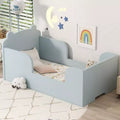 Lit au sol en forme d'ours Okak pour les 3-6 ans, cadre de lit pour tout-petits avec barrière de sécurité, lit pour enfants en forme d'animal mignon
