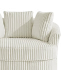 Lot de 2 fauteuils pivotants ronds surdimensionnés en velours côtelé moelleux de 43 po de large avec oreillers