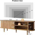 Meuble TV AMERLIFE 70 avec pieds en bois massif, console TV de style moderne du milieu du siècle avec porte à tambour