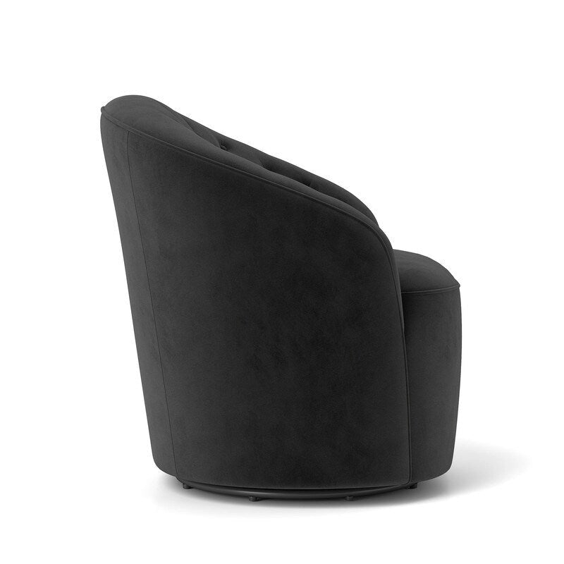 Fauteuils pivotants à 360 degrés en velours capitonné moderne SEYNAR avec dossier touffeté (lot de 2)