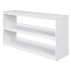Lit bas mezzanine pleine grandeur avec bureau roulant, 3 tiroirs et étagères