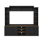 Meuble TV mural 4-en-1 ModernLuxe de style campagnard, convient aux téléviseurs jusqu'à 70 pouces, meuble TV console multimédia avec étagères réglables et tiroirs