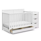 Lit de bébé et table à langer transformable 5-en-1 avec tiroir
