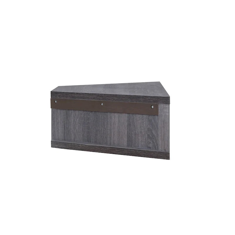 Meuble TV d'angle flottant 47", 3 étagères, style transitoire, fixation murale peu encombrante