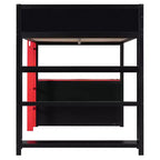 Lit mezzanine gaming complet Luxystar avec bureau, étagères de rangement et lumières