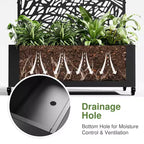 MAYEERTY 72x47 Jardinière arquée en fer noir avec treillis, ensemble de 3 pièces pour décoration de jardin, terrasse et balcon