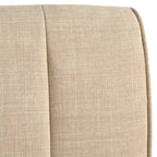 Lifestorey Ensemble de salle à manger 4 pièces Kerrington avec banquette à dossier cannelé Noyer/Crème : Tissu aspect lin, Table sur pied central