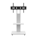 Meuble TV pour téléviseurs de 32 à 75 pouces, Chariot TV mobile à hauteur réglable avec tiroir et roulettes pour salon, chambre, bureaux -ModernLuxe