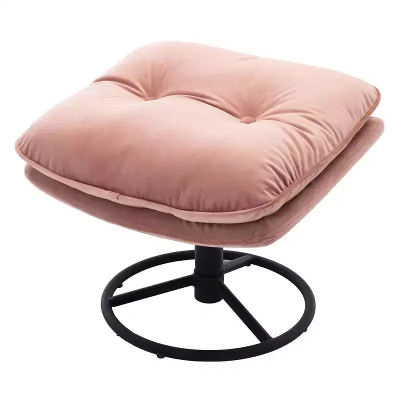 Fauteuil d'appoint en velours Okak avec pouf, fauteuil de salon moderne de style scandinave sans accoudoirs, fauteuil d'appoint doux et confortable pour regarder la télévision, jouer à des jeux
