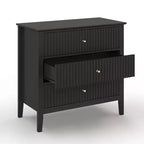 Heynemo Commode 3 Tiroirs, Table de Chevet en Bois Peint de 76 cm de Haut avec Rangement, Grande Commode Moderne avec Coulisses à Roulement à Billes