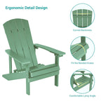 Chaises Adirondack d'extérieur en bois résistantes aux intempéries Bonosuki - Lot de 4
