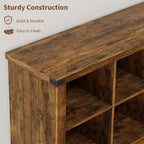 Étagère de rangement à 8 cubes, bibliothèque horizontale de style ferme, bibliothèque de rangement en bois de 157 cm pour entrée, étagères basses et longues pour salon