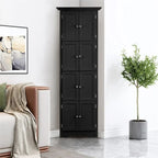 Meuble d'angle de rangement haut avec 8 portes et 4 étagères