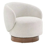 Fauteuil d'appoint pivotant Spruce&Spring en tissu avec base en bois
