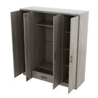 Armoire 4 portes en bois avec tringle, 1 tiroir et étagères de rangement