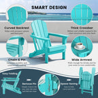 Chaise Adirondack pliante d'extérieur tout temps Polytrends Laguna résistante à la décoloration pour patio