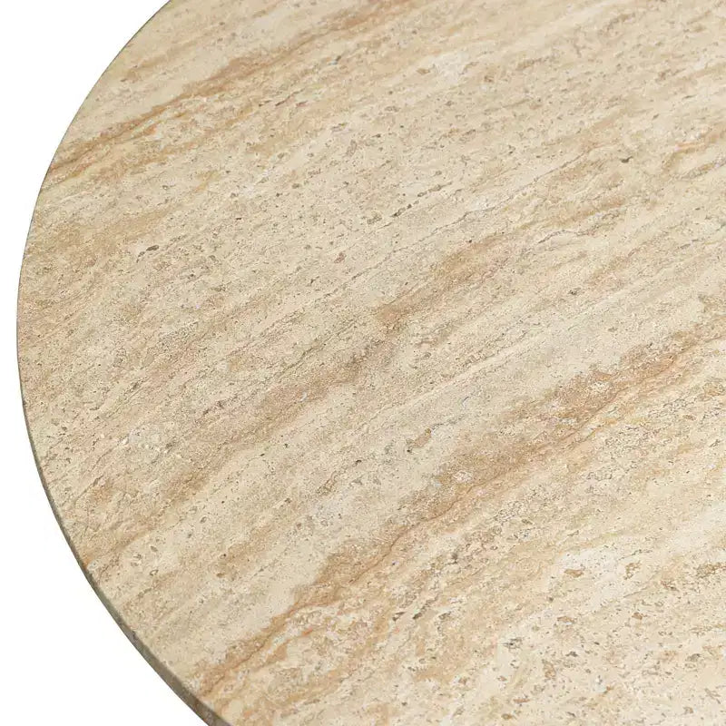 Table basse piédestal ronde en Fiberstone, table d'appoint sculptée pour l'intérieur et l'extérieur avec patins antidérapants