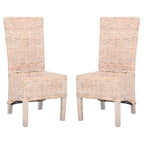 Lot de 2 chaises de salle à manger en osier naturel 48L x 56P x 104H cm, style bohème côtier