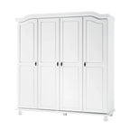 Palace Imports Kyle Armoire 4 portes 100 % en bois massif avec portes en bois massif ou portes miroir