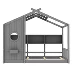 Lit cabane cabane Montessori pour enfant avec étagère de rangement - ModernLuxe