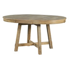 Table de salle à manger ronde extensible de style ferme avec 16 rallonges en bois