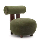Christopher Knight Home Chariya, fauteuil d'appoint sculptural moderne en velours et bois d'hévéa, avec dossier cylindrique