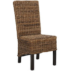 Lot de 2 chaises de salle à manger en osier naturel 48L x 56P x 104H cm, style bohème côtier