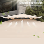 MAISON ARTS Parasol déporté hydraulique automatique 3,6 m avec mât en aluminium et rotation à 360 degrés