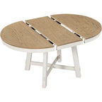 Table de salle à manger ronde extensible de style ferme avec 16 rallonges en bois