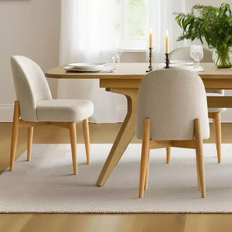 Ensemble de salle à manger 7 pièces, table à tréteaux extensible de 198-244 cm avec chaises rembourrées et pieds en bois massif - Panipeachy