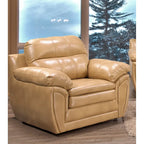 Ensemble canapé, causeuse et fauteuil en cuir gel marron clair Simon