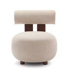 Christopher Knight Home Chariya, fauteuil d'appoint sculptural moderne en velours et bois d'hévéa, avec dossier cylindrique