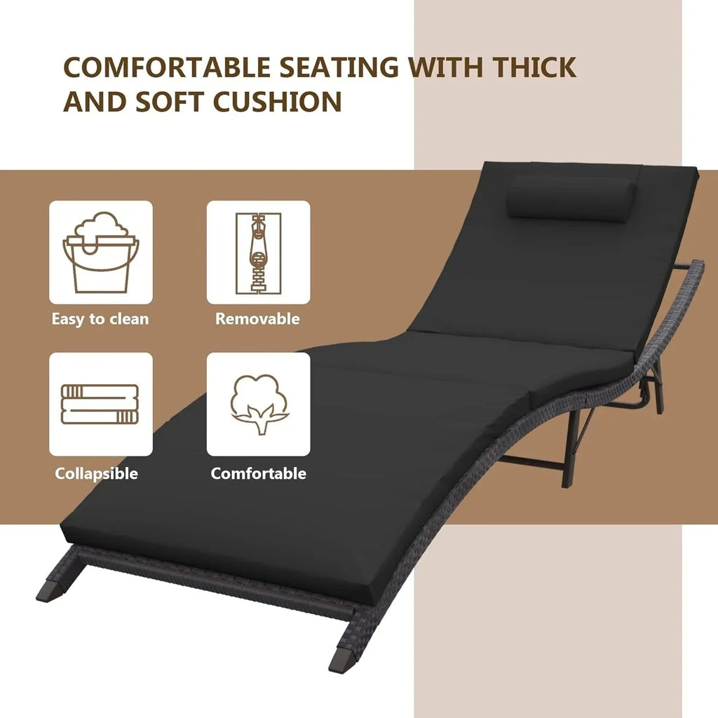 Ensemble de 3 chaises longues d'extérieur Kullavik