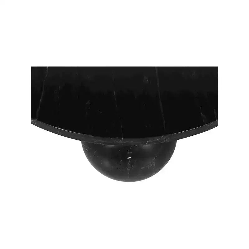 Table basse ronde en marbre avec pieds sphériques, multicolore, 4 places