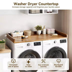 Comptoir pour lave-linge-sécheuse, dessus de machine à laver avec bord surélevé et tapis antidérapant pour le rangement des paniers à linge et l'organisation de la buanderie