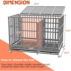 BOSSIN Cage pour Chien Robuste Indestructible 48/38 Pouces, Niche Anti-Évasion avec Roues Verrouillables