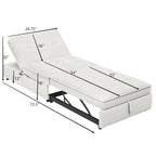 Canapé convertible 3 places 4-en-1 en lin 72,5" avec dossier réglable sur 5 niveaux et poche de rangement