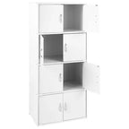 Hodedah HID44 Meuble de rangement multifonctionnel fermé à 8 portes pour la maison et le bureau, finition bois de hêtre