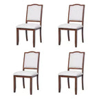 Lot de 4 chaises de salle à manger de style ferme avec dossier haut et assise rembourrée