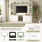 Meuble TV mural 4-en-1 ModernLuxe de style campagnard, convient aux téléviseurs jusqu'à 70 pouces, meuble TV console multimédia avec étagères réglables et tiroirs