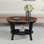 Table basse ronde avec étagère American Heritage de Convenience Concepts