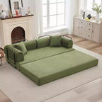 Canapé-lit convertible 2 en 1, canapé-lit pliant en velours côtelé confortable avec assise profonde et accoudoirs larges, canapé sans armature, pour salon, appartements