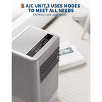 Climatiseur Portable, Flarhetoric 10000 BTU Climatisation/Ventilation/Déshumidification 3 EN 1, Unité AC Portable pour Pièce de 52 m², Unités pour Pièces à Faible Bruit