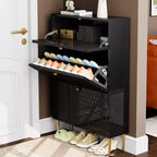 CLIHOME Meuble à chaussures d'entrée 24 paires, avec tiroirs basculants, étagère de rangement