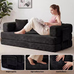 Canapé-lit convertible 5-en-1 80,7 po – Velours côtelé, 544 kg, aucun assemblage