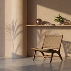 Fauteuil de jardin rustique en teck tressé - Extérieur