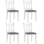Chaises de salle à manger en bois massif VECELO avec assise en tissu de lin, ensemble de 2/4/6 chaises de salle à manger