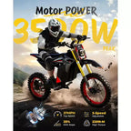 ECOLEAP Moto électrique tout-terrain 3500 W pour adolescents et adultes, 60 km/h, batterie 48 V 21 Ah, autonomie jusqu'à 88 km, 180 kg, 13 ans et plus